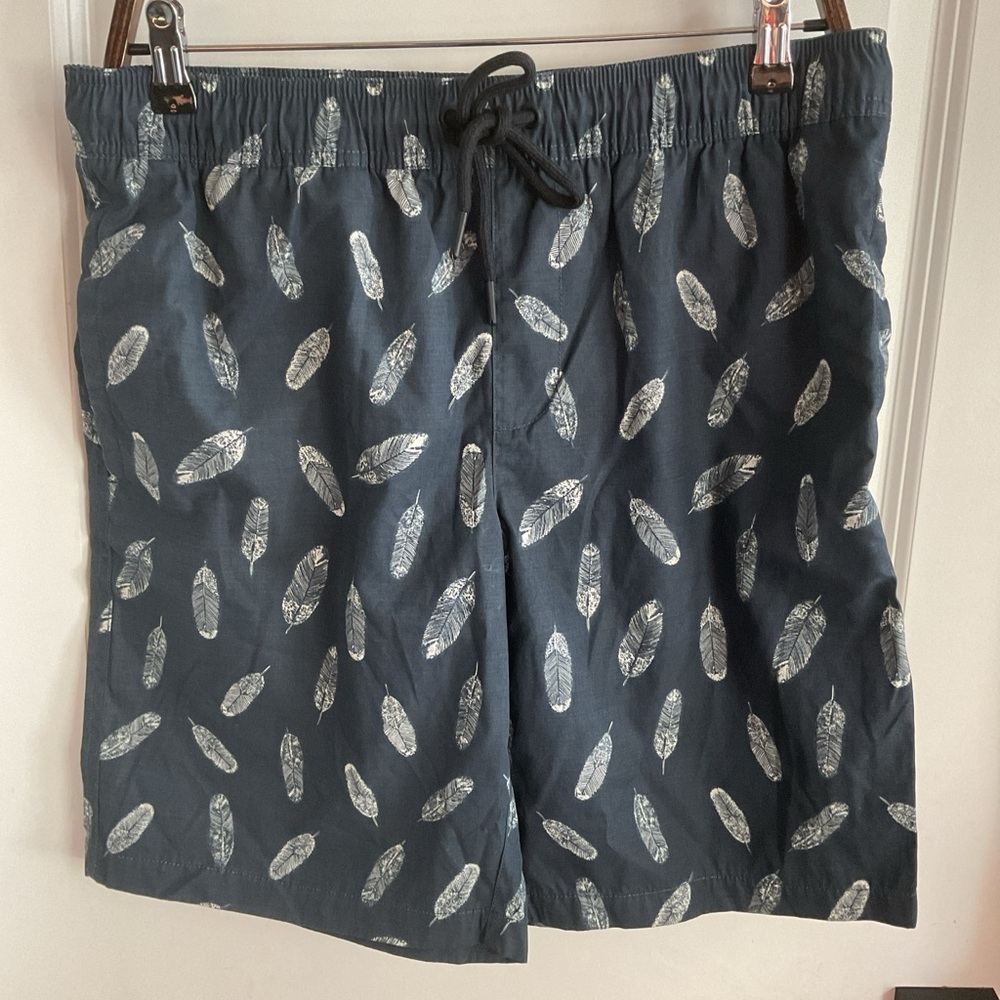 Goodthreads - Drawstring Elastic Waist Swim Trunks - Blue - Men’s Size Medium
